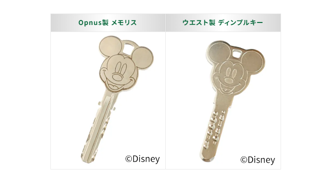ミッキーデザイン キー,ビジュアル,2種類の鍵